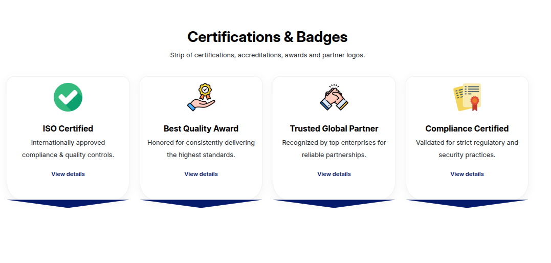 Certifications & Badges Strip