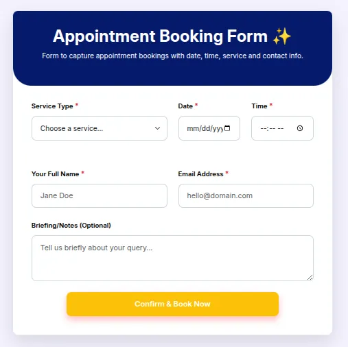 Appointment Booking Form