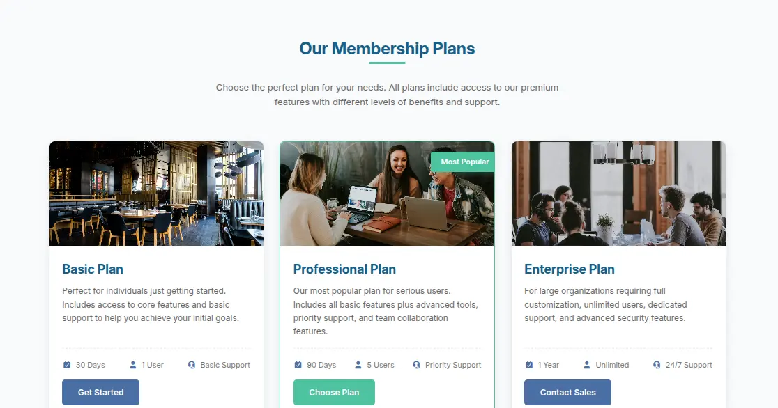 Our Membership Plans