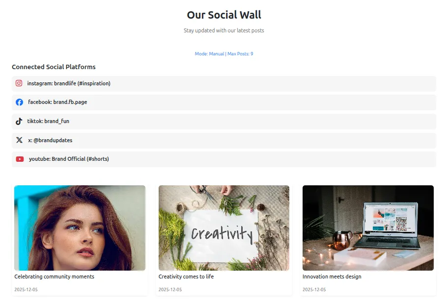Our Social Wall