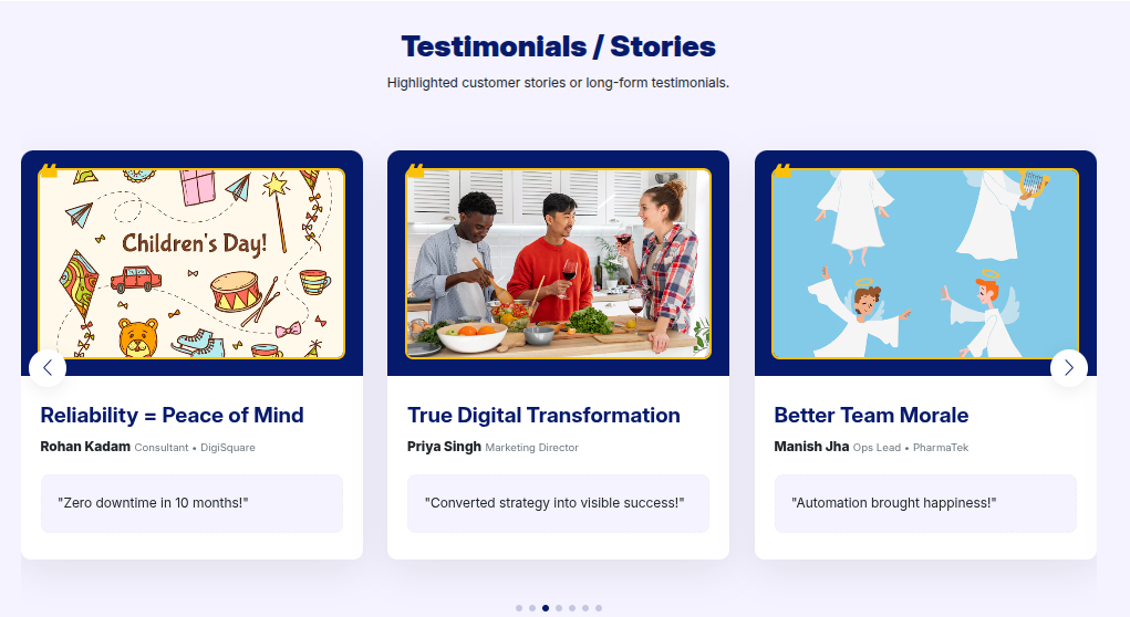 Testimonials / Stories