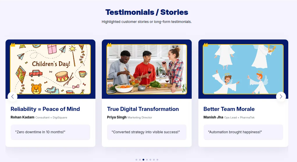 Testimonials / Stories